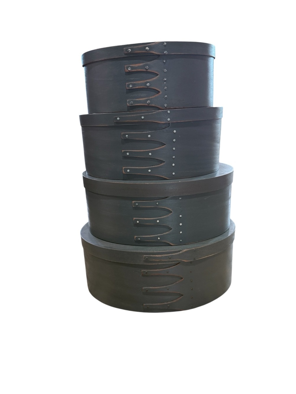 Stackable Black Shaker-Style Primitive Storage Boxes set of 4